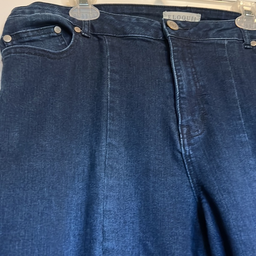 Eloquii Deep Black Cropped Ankle Jeans